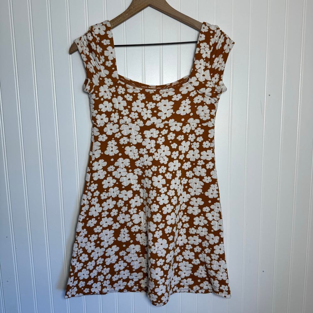 Altar’d State Floral Mini Orange & White Cap Sleeve Dress Women’s Size Small - Picture 4 of 8